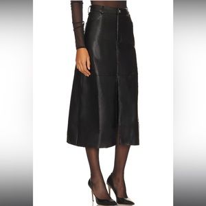 WeWoreWhat Vegan Leather Midi Skirt